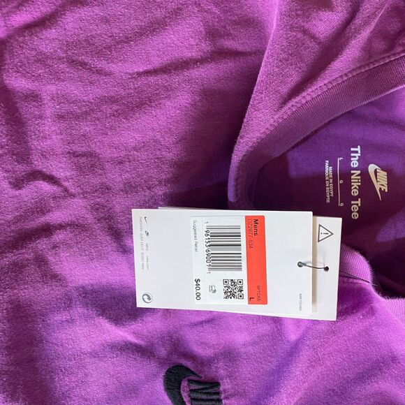Nike Men’s/Women’s Purple Logo Tee – Classic Crewneck Unisex T-Shirt (Size L) - Picture 6 of 6